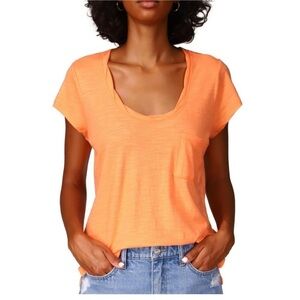 Sanctuary Traveler Twist Tee T-Shirt melon orange medium NWT